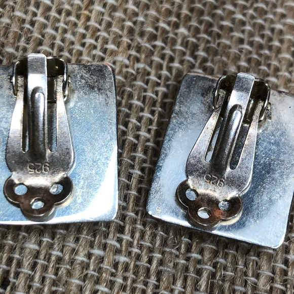 Sterling silver clip earrings - Picture 4 of 5